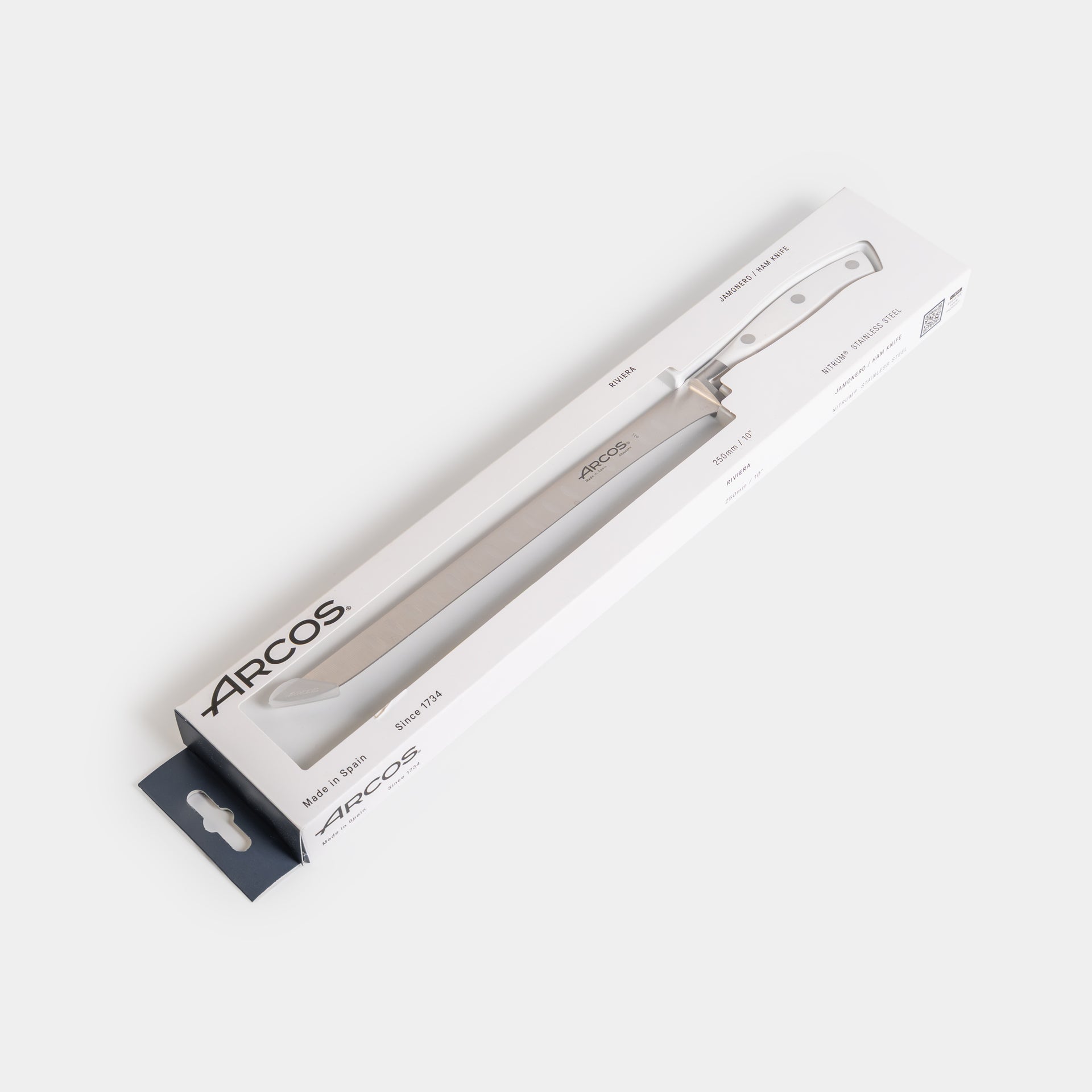 Cuchillo jamonero mango blanco