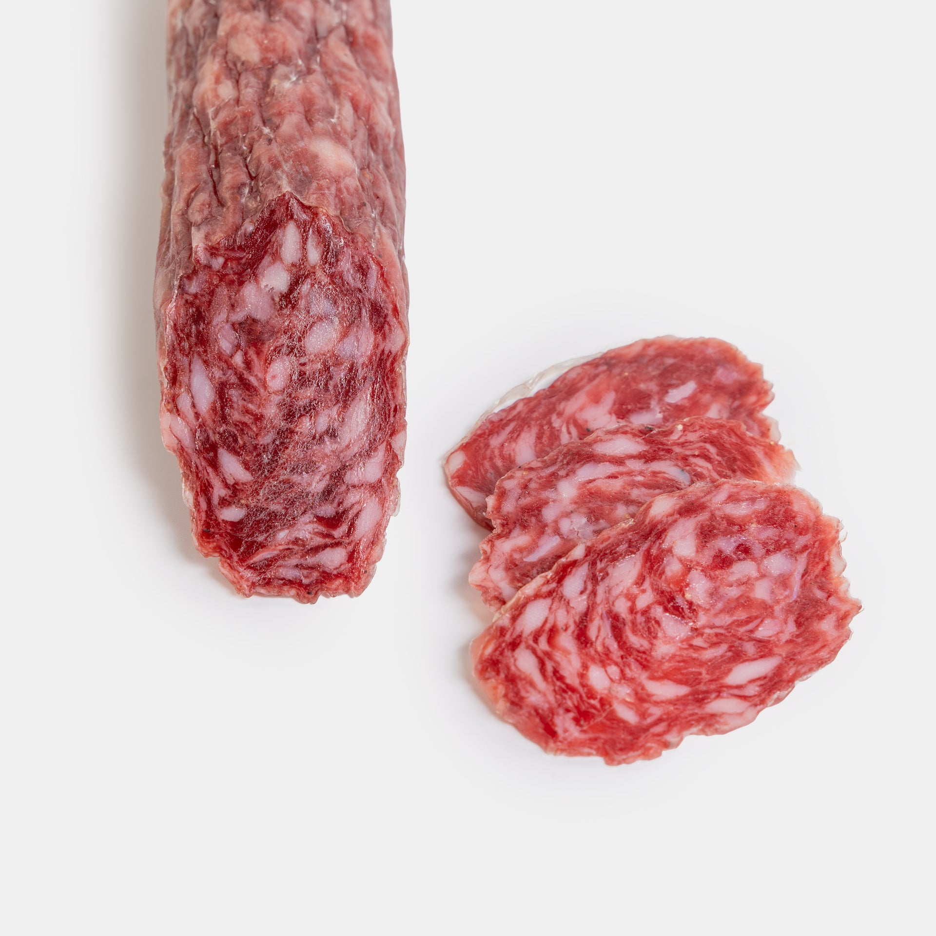Empty homemade cured sausage