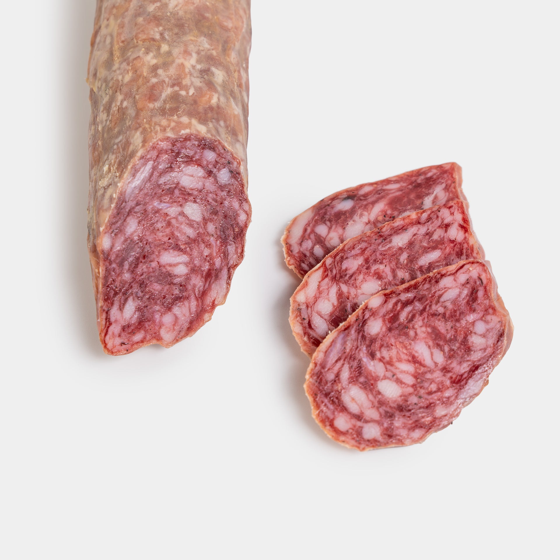 Homemade cured sausage, vacuum-packed