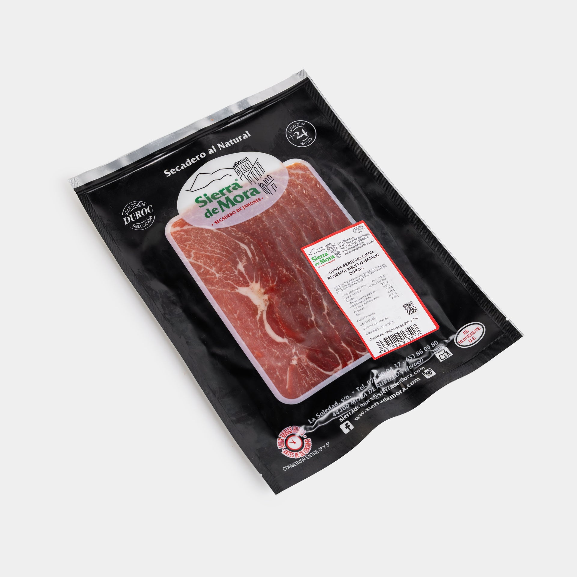 Jamón serrano gran reserva abuelo Basilio Duroc loncheado