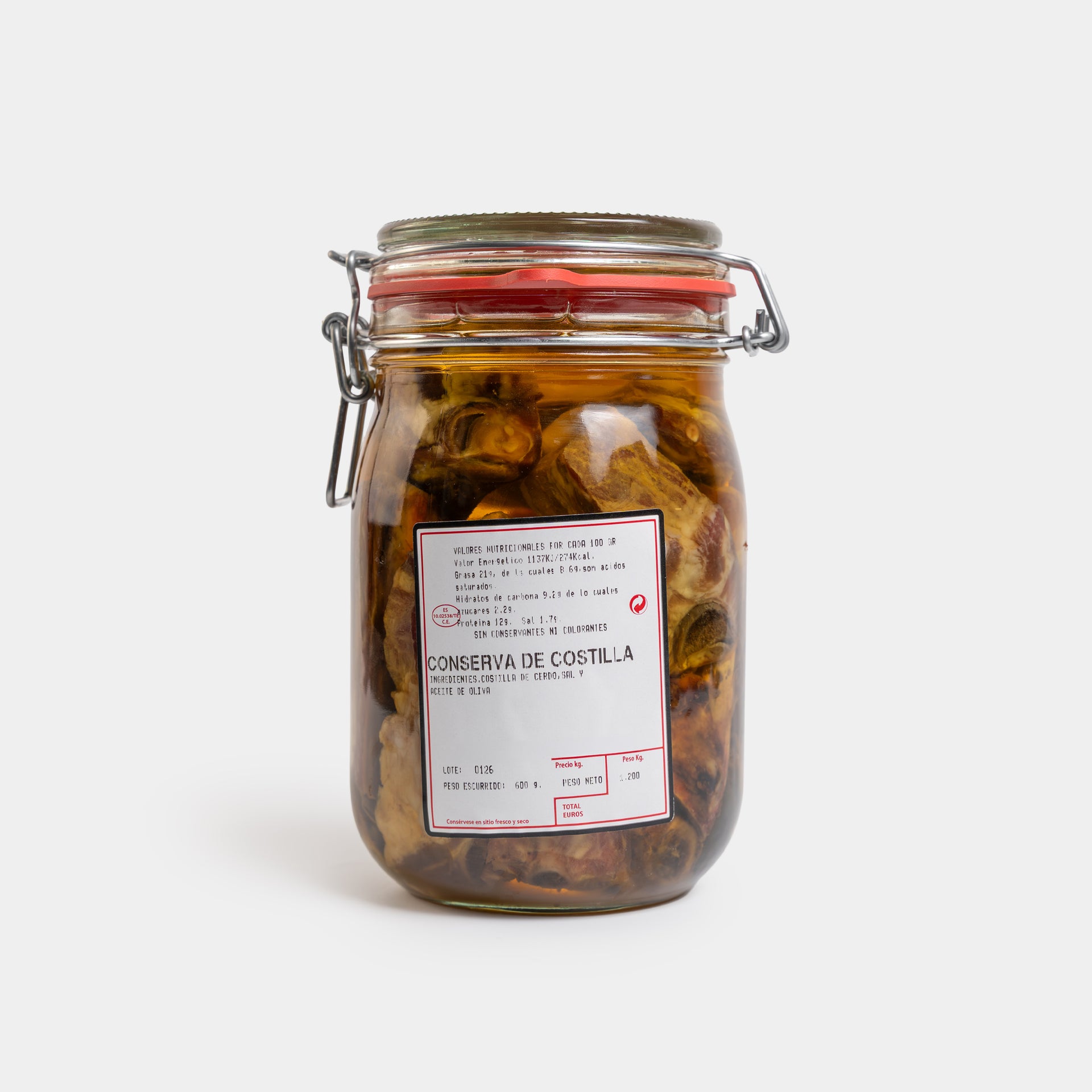 Canned rib meat